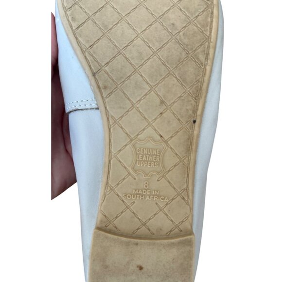 Woolworth Beige Ballet Flats Women's Size 6 Genuine Leather Comfy Minimalist - Picture 7 of 9